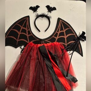 Black and Red Bat Costume Set